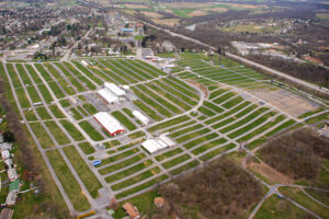 Carlisle Fairgrounds from an aerial view